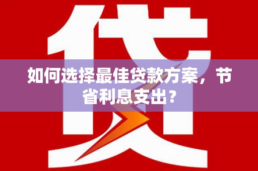 保靖如何选择最佳贷款方案，节省利息支出？