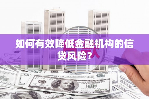 保靖如何有效降低金融机构的信贷风险？