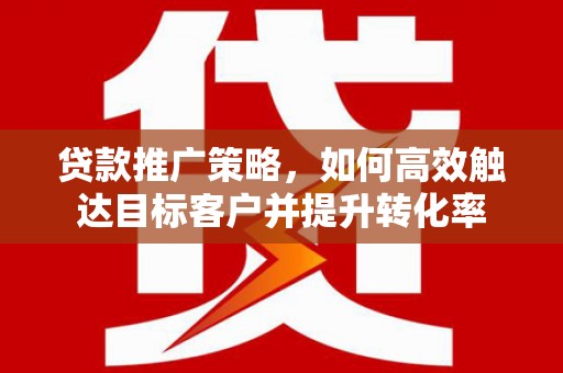保靖贷款推广策略，如何高效触达目标客户并提升转化率