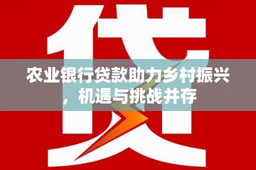 保靖农业银行贷款助力乡村振兴，机遇与挑战并存