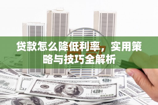 保靖贷款怎么降低利率，实用策略与技巧全解析